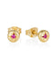 Organic Dot Earrings - 18ct Yellow Gold - Brilliant Cut Rubies 